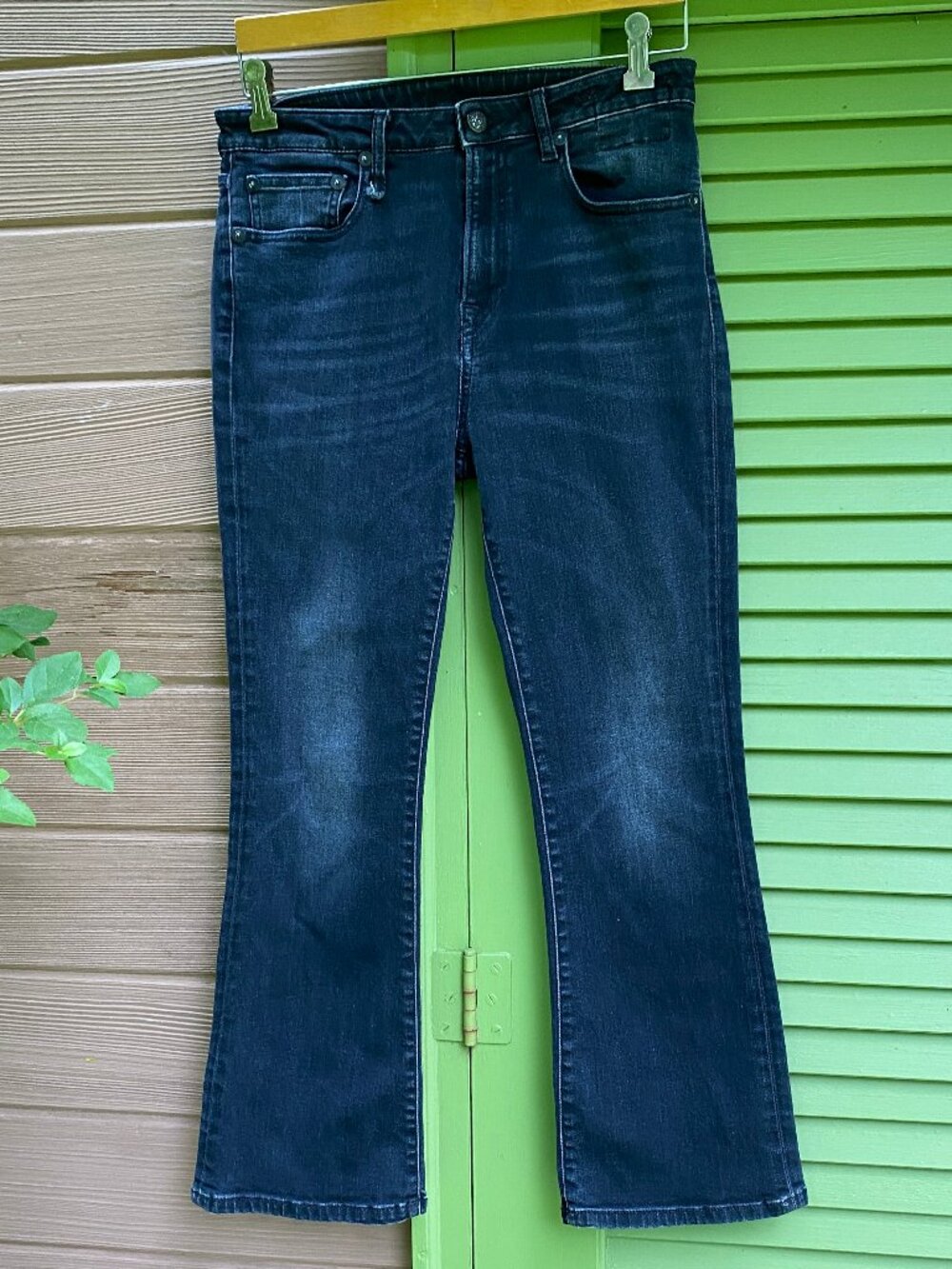 R13 Jeans Kick Fit Stretch Crop in #556 Dark Moon Wash Size 30 Made in Italy